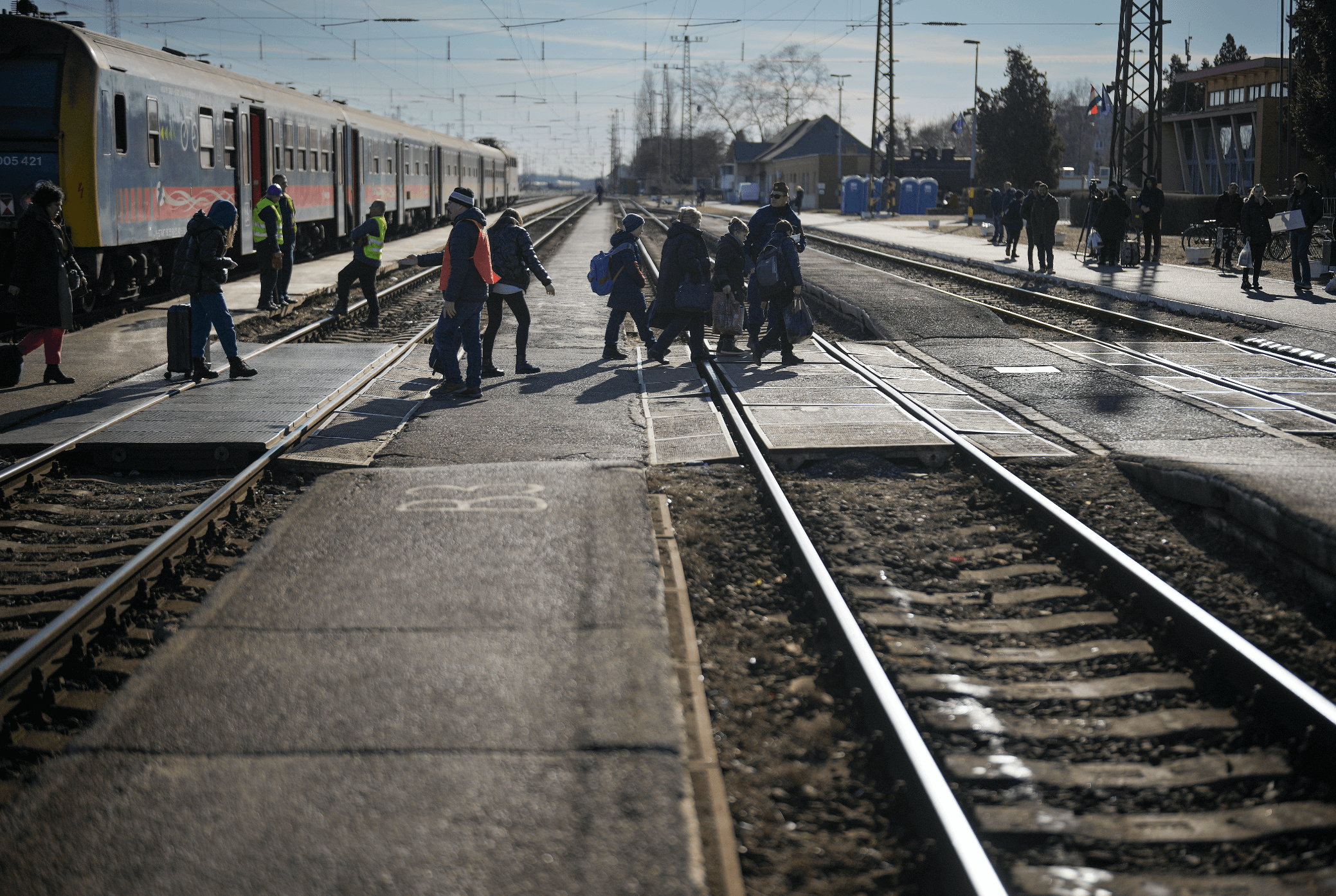 REFUGEES-AND-THEIR-FAMILIES-ARRIVE-AT-ZAHONY-HUNGARY-TRAIN-STATION-AFTER-FLEEING-UKRAINE